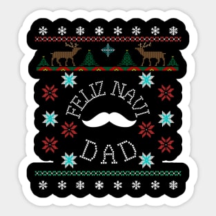Feliz Navi Dad Ugly Christmas Inspired Design Sticker